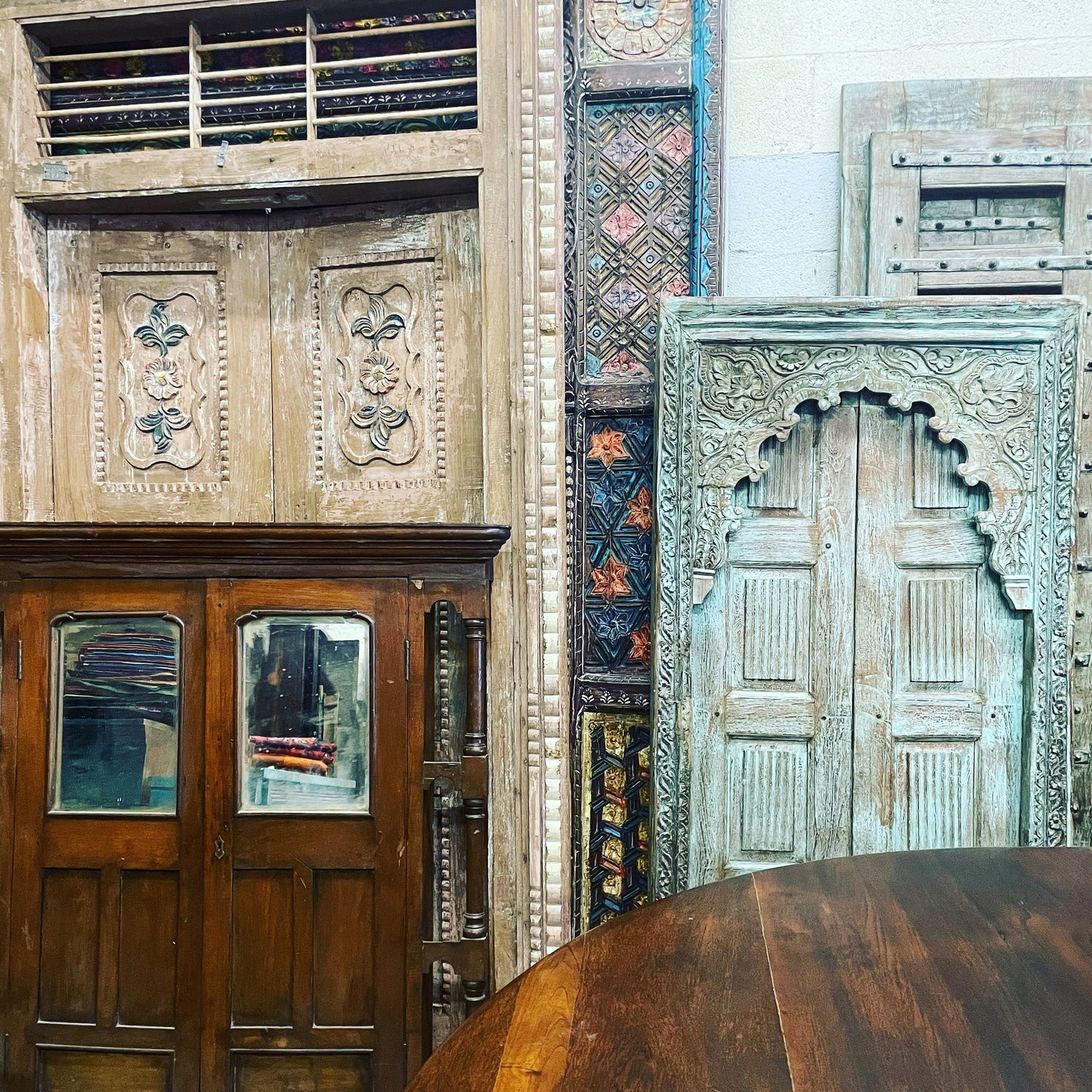Antique Carved Doors Indo French Sandwash Teak Garden Door Doors 98