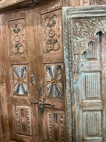 Antique Carved Doors Indo French Sandwash Teak Garden Door Doors 98