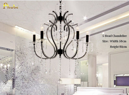 Black Villa Lustre Crystal Chandelier exquisitely designed for Foyers, Living Rooms, or Dining Rooms