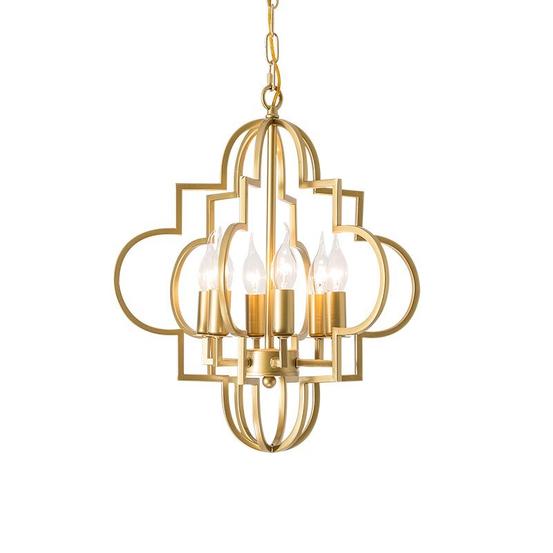Luxury Hollow Gold Pendant LED Hanging Lamp for Foyers, Dining Rooms, and Kitchens