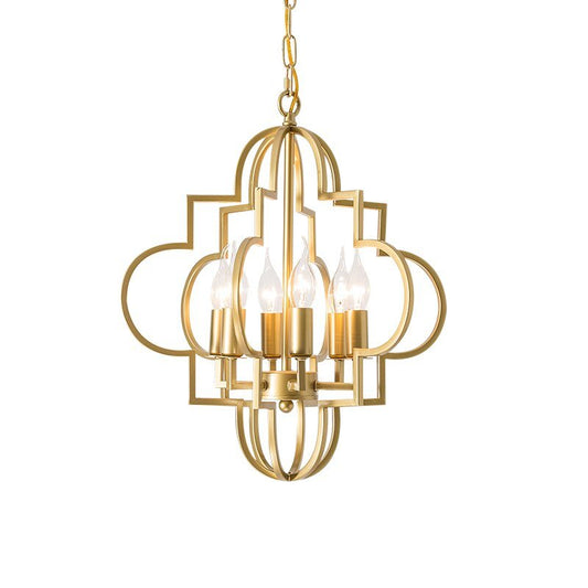 Luxury Hollow Gold Pendant LED Hanging Lamp for Foyers, Dining Rooms, and Kitchens