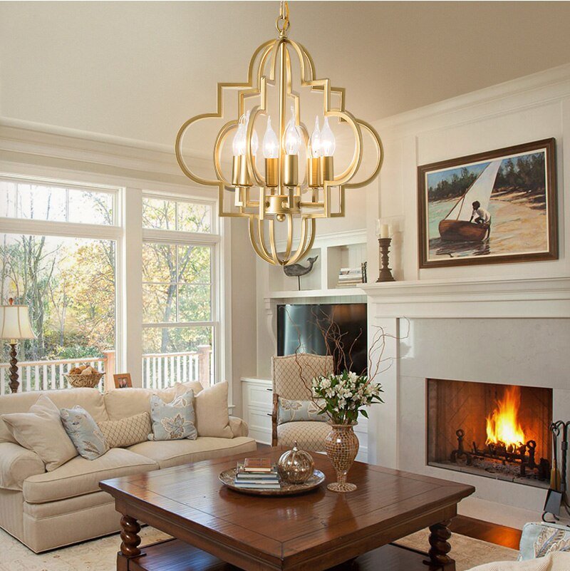 Luxury Hollow Gold Pendant LED Hanging Lamp for Foyers, Dining Rooms, and Kitchens