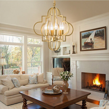 Luxury Hollow Gold Pendant LED Hanging Lamp for Foyers, Dining Rooms, and Kitchens