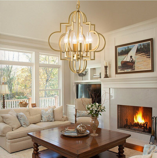 Luxury Hollow Gold Pendant LED Hanging Lamp for Foyers, Dining Rooms, and Kitchens