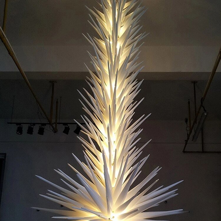 Luxury Big Standing Sculpture LED Glass Floor Light Orange Blue Creative Art Glass Floor Lamp for Home Hotel Garden