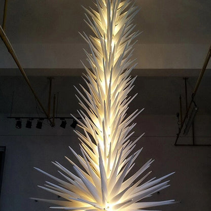 Luxury Big Standing Sculpture LED Glass Floor Light Orange Blue Creative Art Glass Floor Lamp for Home Hotel Garden