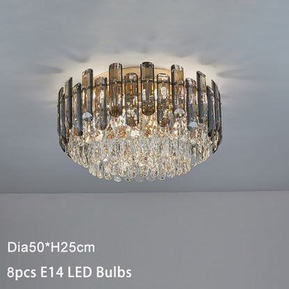 Luxury Large Black Color Crystal Living Room Ceiling Light