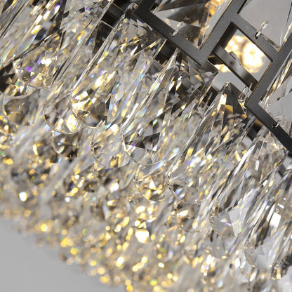 Modern Crystal Chandelier For Living Room Dining Room Black Light Round Lustre Led Chandeliers