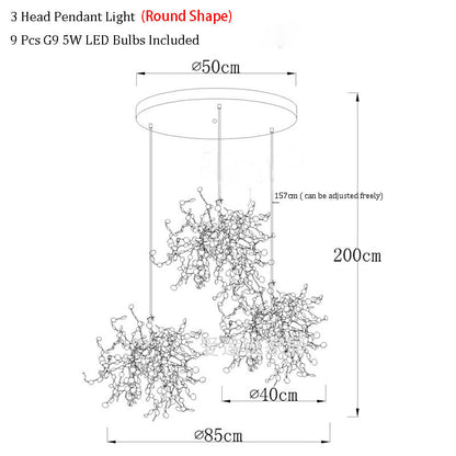 Round Shaped Gold LED Pendant Lights for Festive Décor – Ideal for Dining Rooms and Kitchens