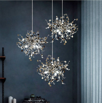Round Shaped Gold LED Pendant Lights for Festive Décor – Ideal for Dining Rooms and Kitchens