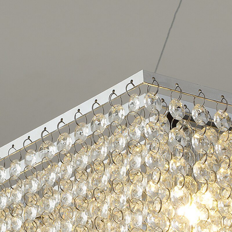 Modern Round Crystal Chandelier For Living Room Chrome Gold