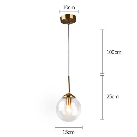 Nordic Pendant Dark Glass Gray Lights Hanglamp Bar Restaurant Bedroom Bedside Modern Glass Ball