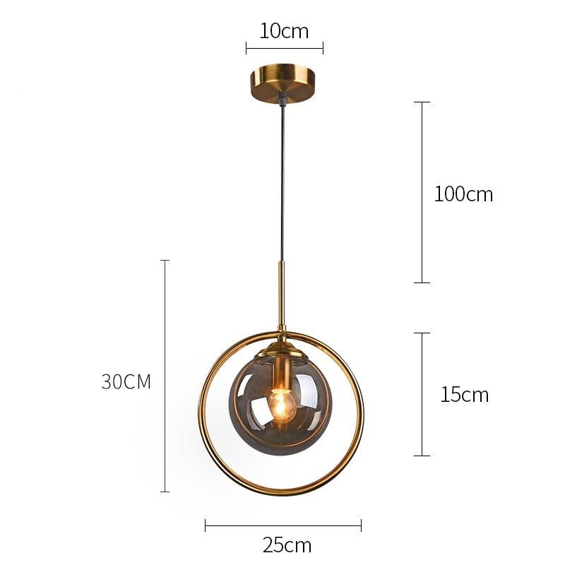 Nordic Pendant Dark Glass Gray Lights Hanglamp Bar Restaurant Bedroom Bedside Modern Glass Ball