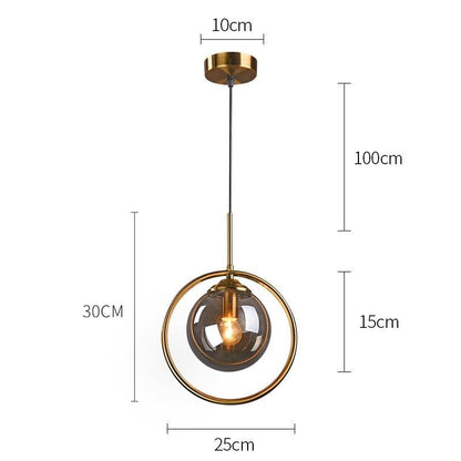 Nordic Pendant Dark Glass Gray Lights Hanglamp Bar Restaurant Bedroom Bedside Modern Glass Ball