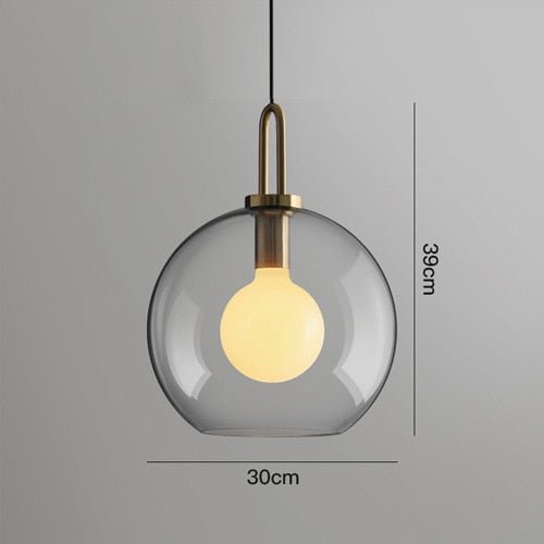 Postmodern Glass Pendant Lights Luxury Lamps For Restaurant Bedroom Bedside Glass Ball Single