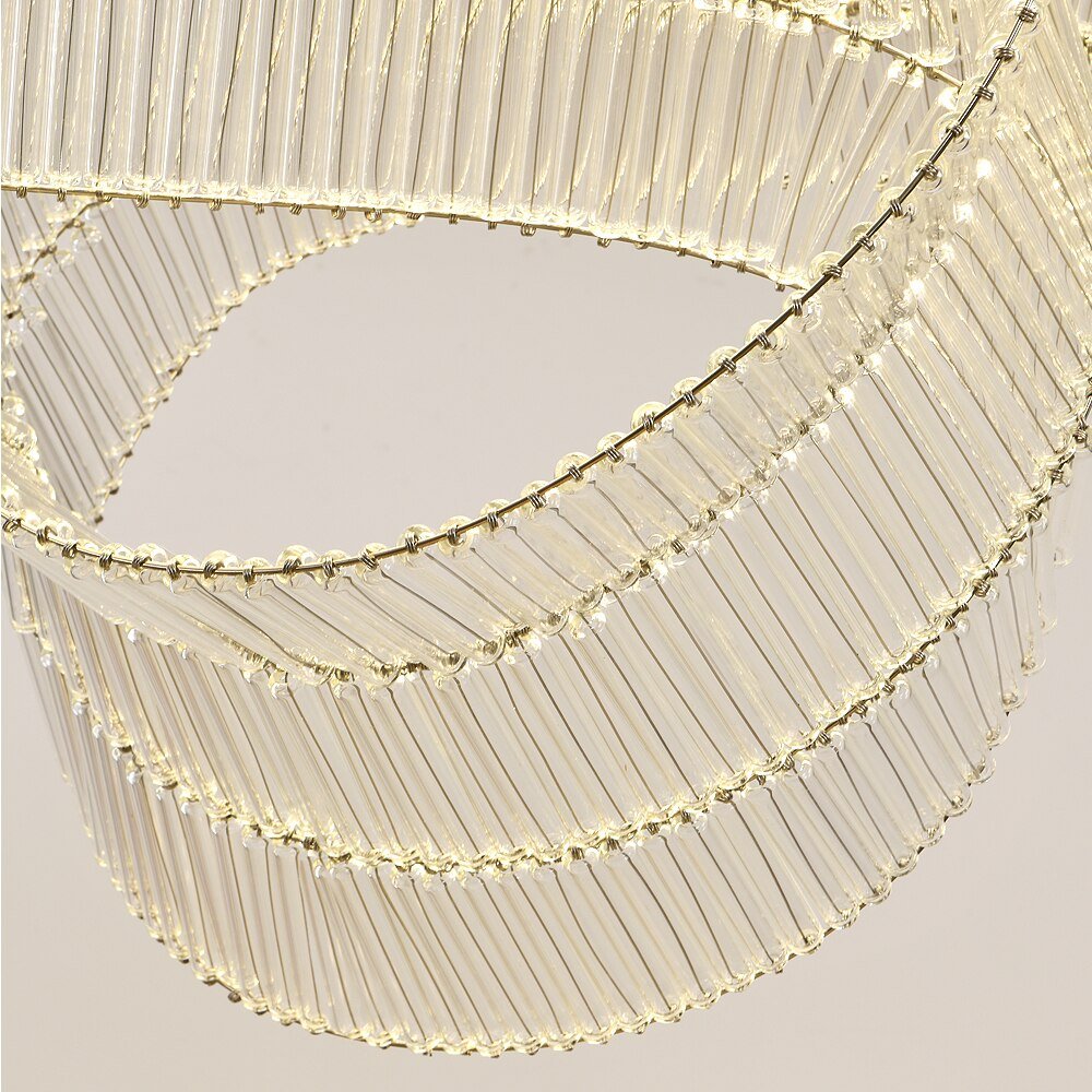 Ribbon Design Modern Chandelier For Dining Room Luxury Island Hanging Glass Lamp Led Light Fixture
