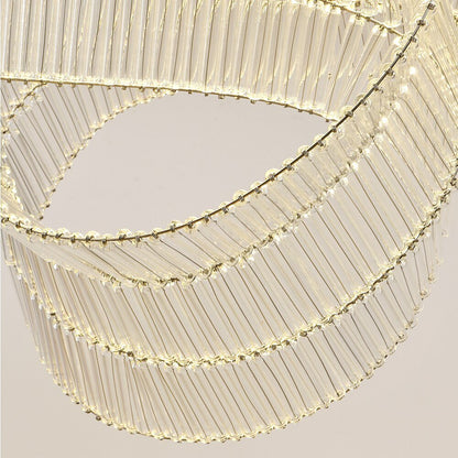 Ribbon Design Modern Chandelier For Dining Room Luxury Island Hanging Glass Lamp Led Light Fixture
