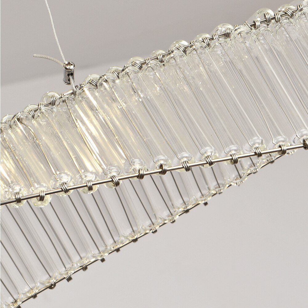 Ribbon Design Modern Chandelier For Dining Room Luxury Island Hanging Glass Lamp Led Light Fixture