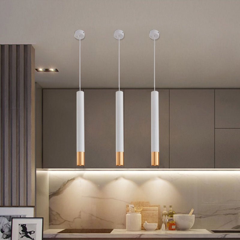 Single Head Long Tube Pendant Lights for Bar Restaurant Stair Kitchen Island Droplight LED