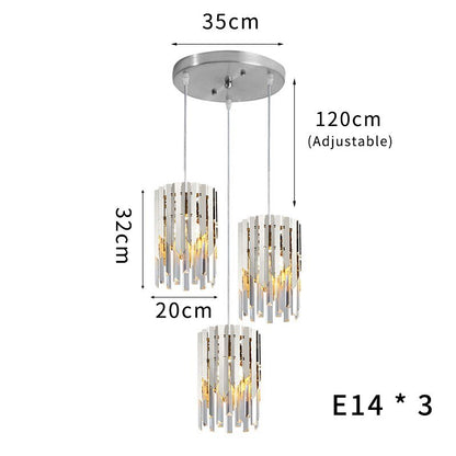 Small Round k9 Crystal Modern Led Chandelier for Living Room Kitchen Dining Room Bedroom Bedside