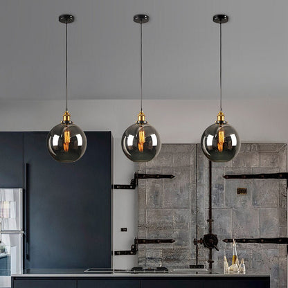 Smoky Glass Vintage Industrial Pendant Lights perfect for Lofts, and Retro Café Bar Dining