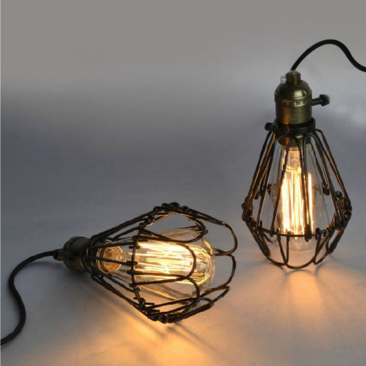 Vintage Pendant Lamp Industrial Lamp Light Iron Cage Edison For Kitchen Island Dining Room Corridor Ceiling Decor