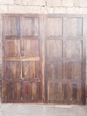 Vintage Brass Cladded Door Artisan Carved Barndoor Farmhouse Doors 80x36