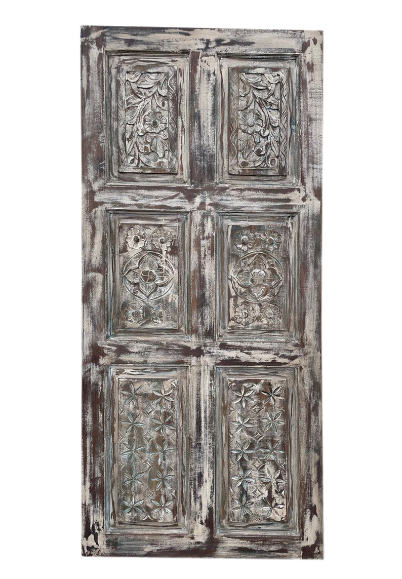 Vintage Carved Door Reclaimed Wood Door Rustic Spanish Barn Door 80