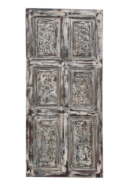 Vintage Carved Door Reclaimed Wood Door Rustic Spanish Barn Door 80