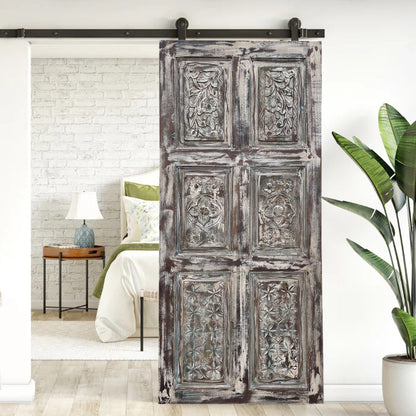 Vintage Carved Door Reclaimed Wood Door Rustic Spanish Barn Door 80