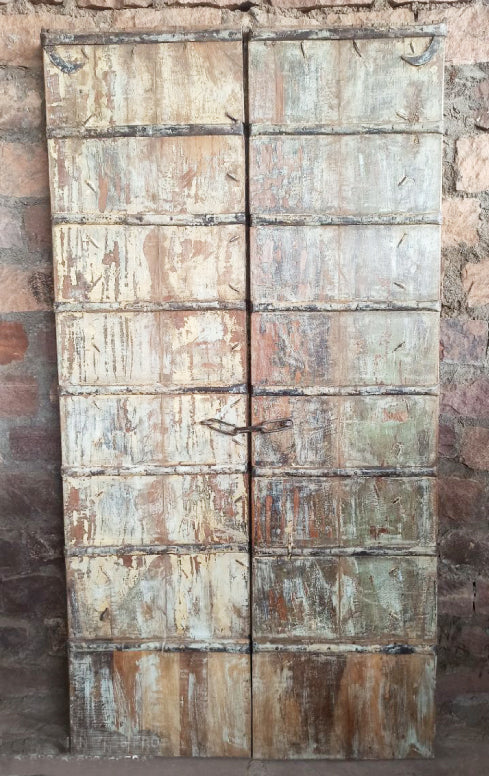 Antique Carved Door Teak Wood Rustic Farmhouse Garden Door 84