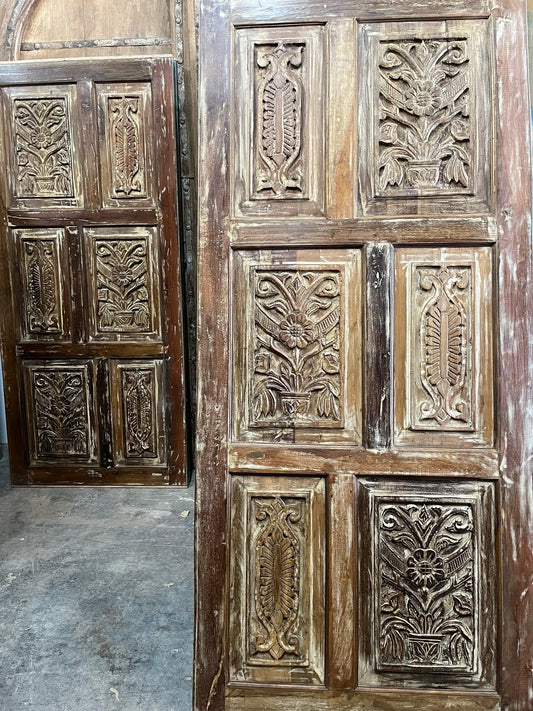 Artisan Carved Wood Door Vintage Door Rustic Modern Door Statement Door 80x36