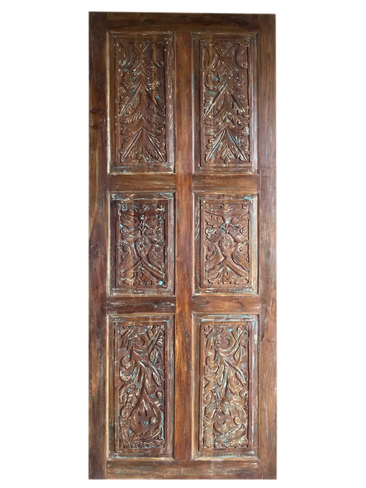 Rustic Carved Wooden Door Panel Rustic Barn Door Statement Decor 84x36