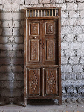 Antique Authentic Carved Door Teak Wood Statement Garden Door 84x31