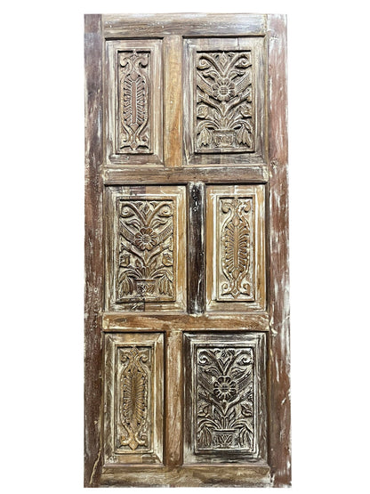 Artisan Carved Wood Door Vintage Door Rustic Modern Door Statement Door 80x36
