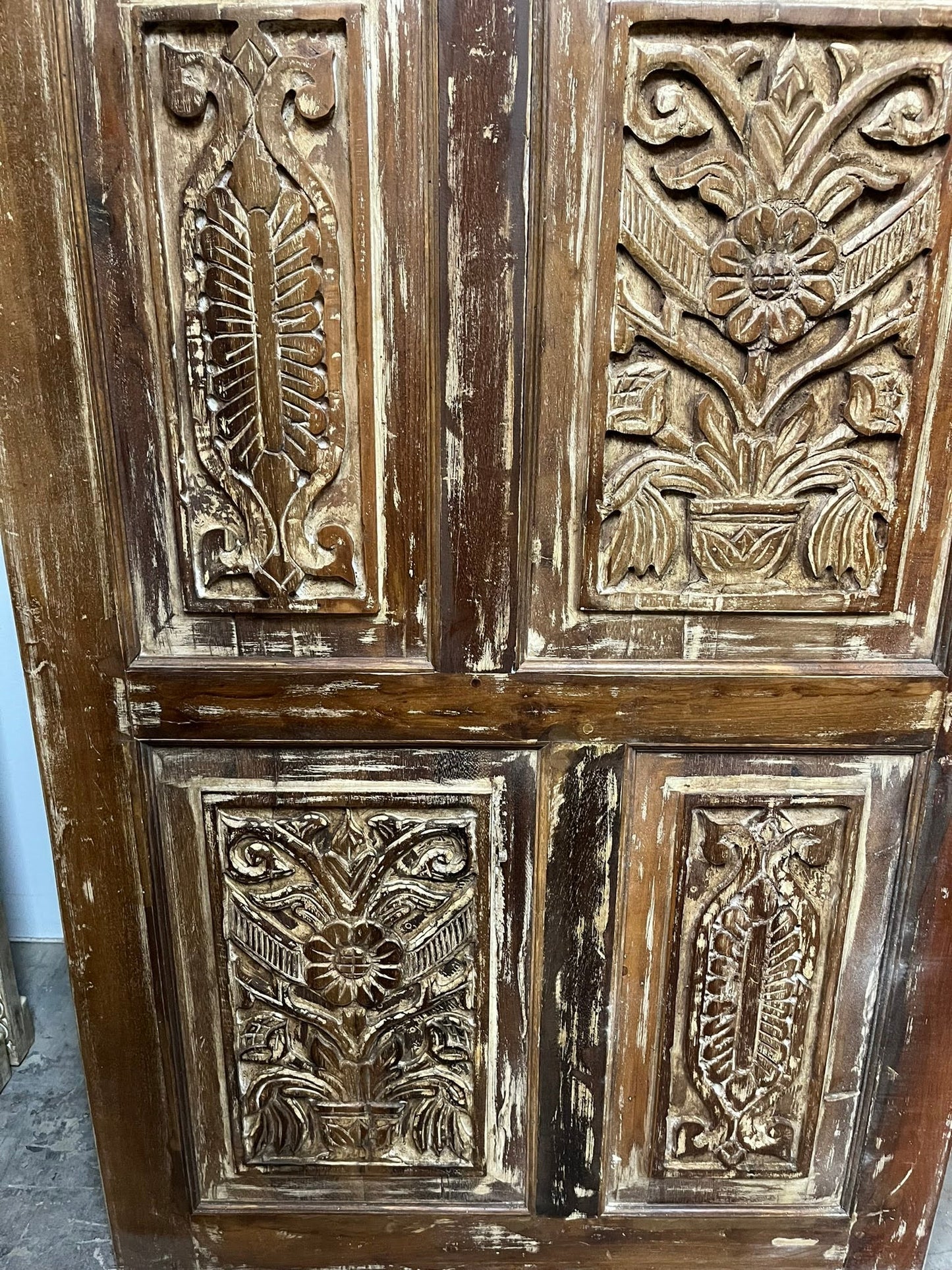 Artisan Carved Wood Door Vintage Door Rustic Modern Door Statement Door 80x36