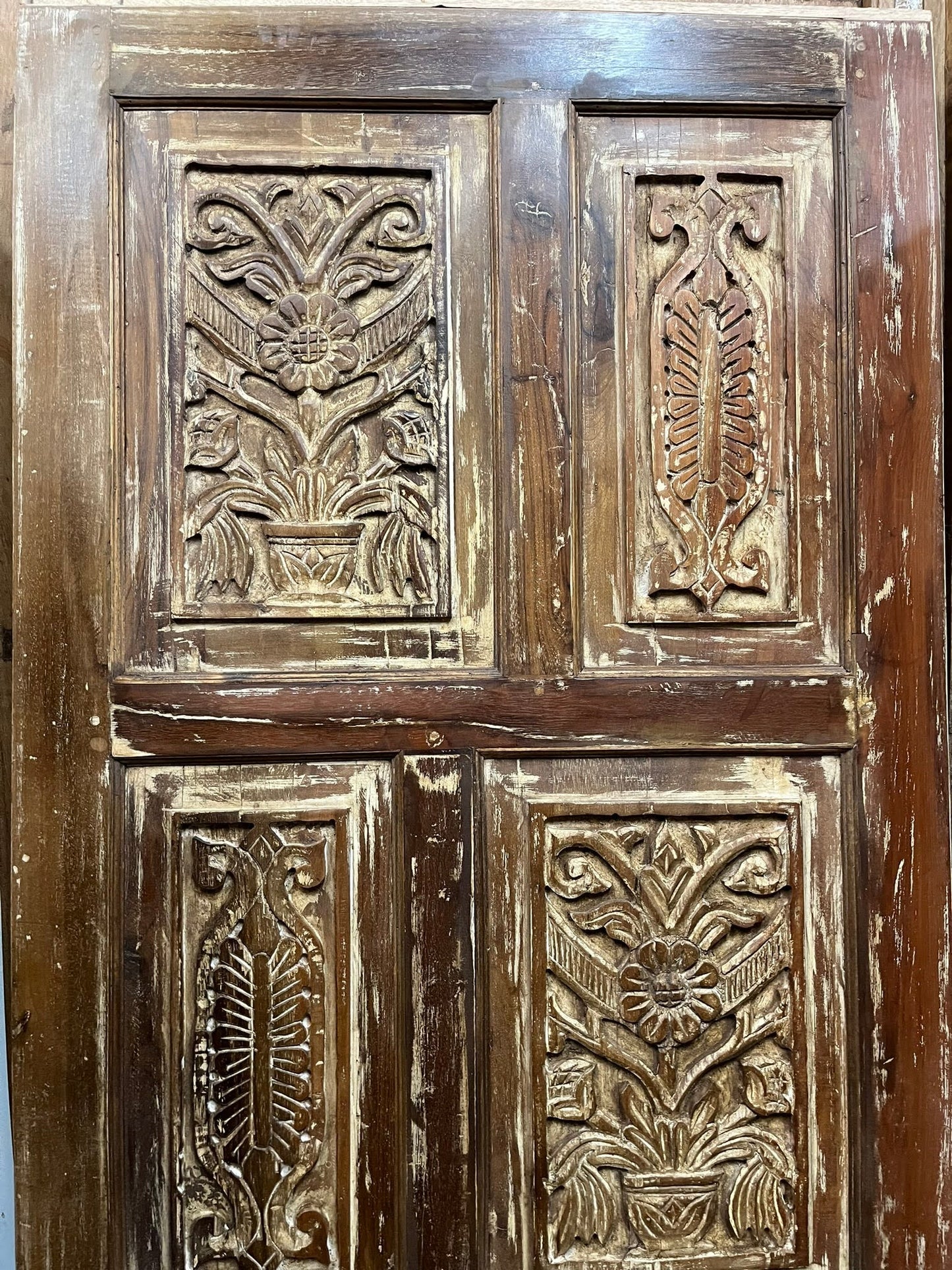 Artisan Carved Wood Door Vintage Door Rustic Modern Door Statement Door 80x36