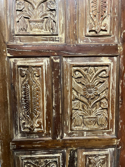 Artisan Carved Wood Door Vintage Door Rustic Modern Door Statement Door 80x36