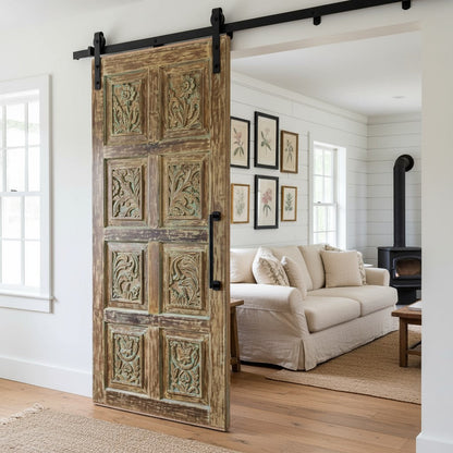 Vintage Carved Barn Door Floral Farmhouse Statement Interior Doors 80x36