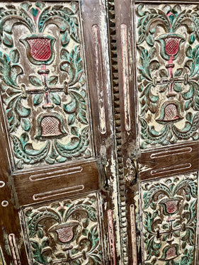 Antique Indian Jharokha Window Shutter Wall Decor Carved Window 57