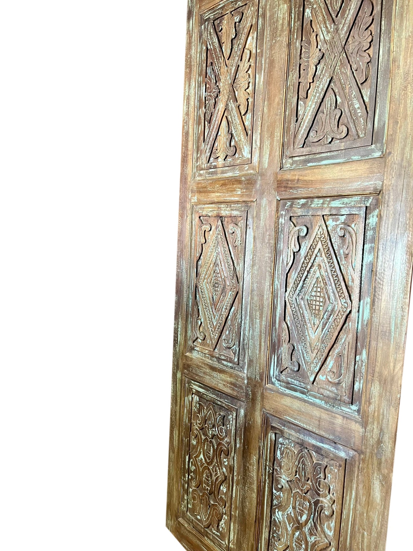 Vintage Carved Door Reclaimed Wood Farmhouse Barn Door 84x36