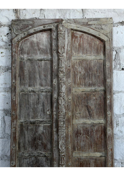 Antique Double Doors Rustic Farmhouse Whitewash Wooden Garden Doors 82