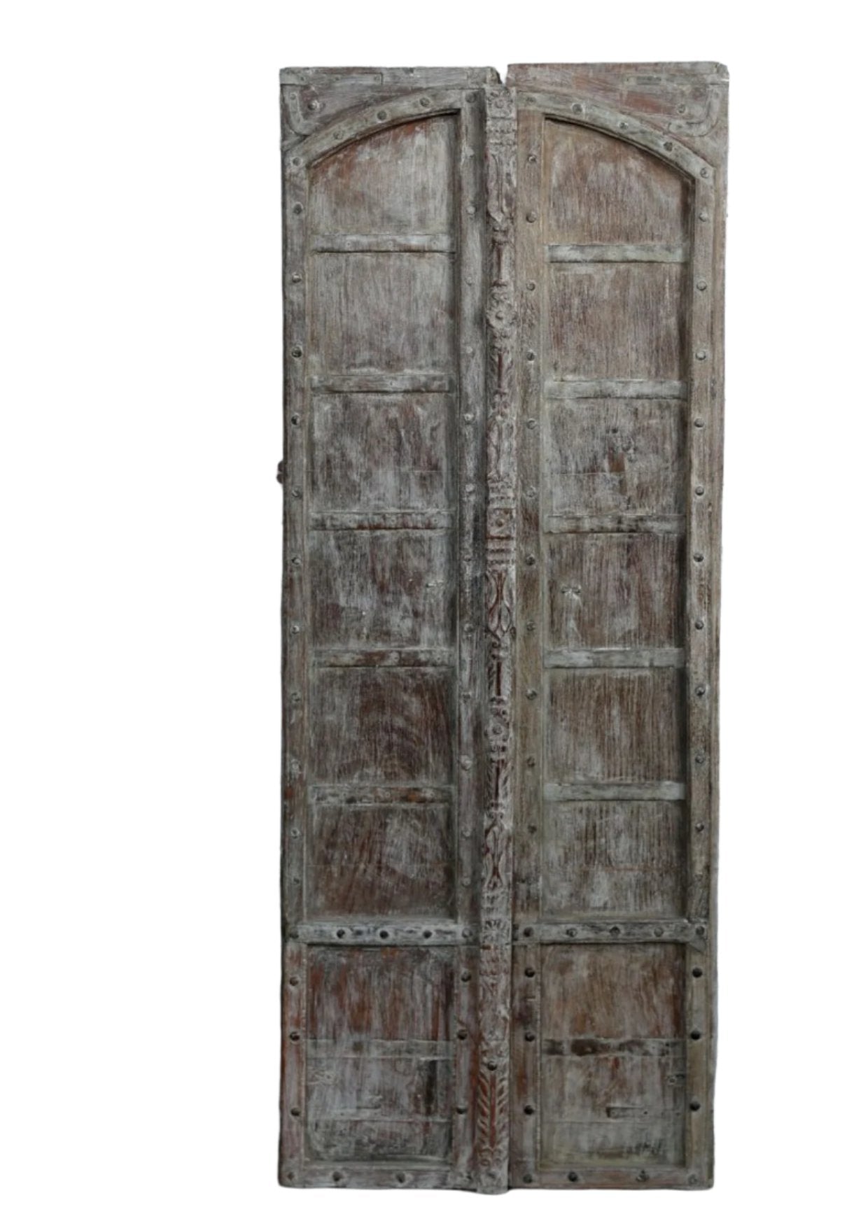 Antique Double Doors Rustic Farmhouse Whitewash Wooden Garden Doors 82