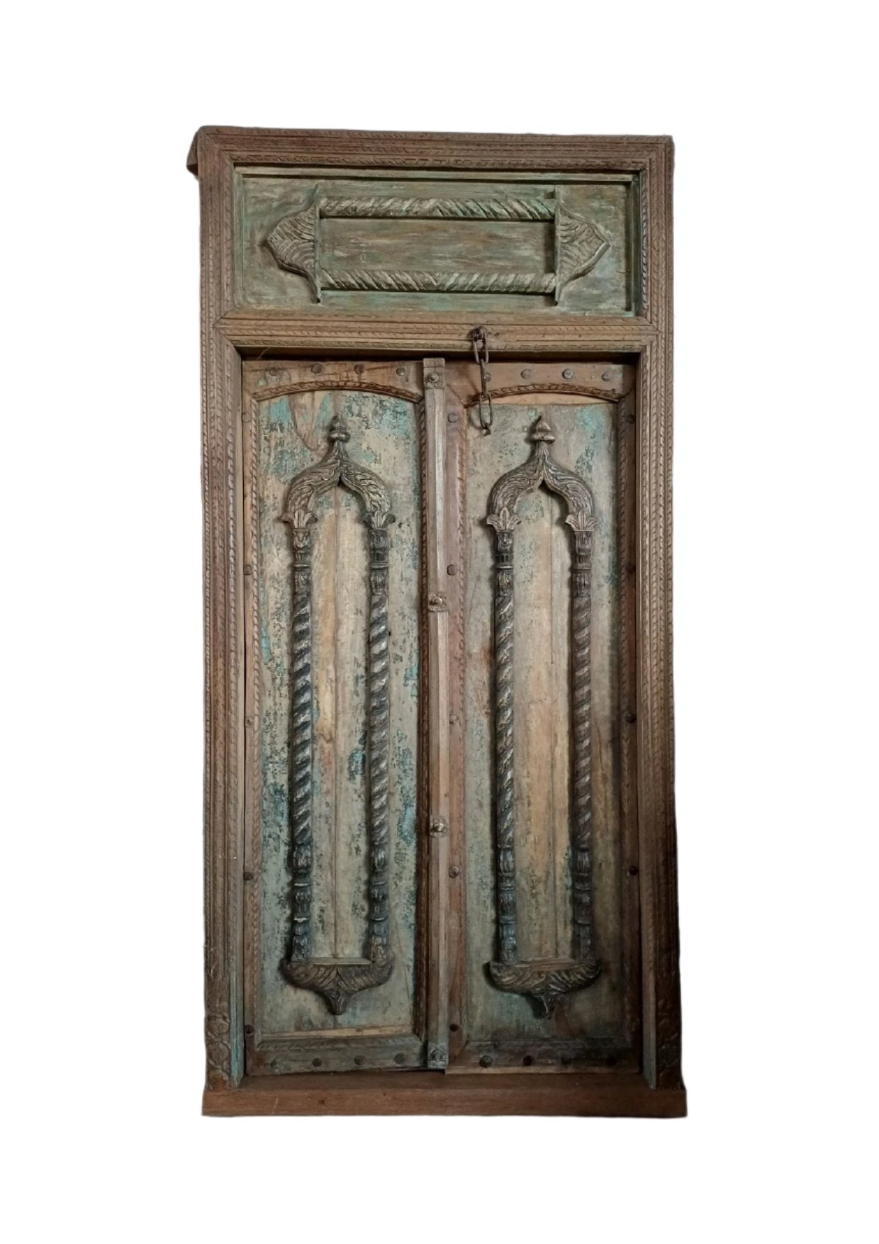 Medieval Antique Authentic Door Teak Wood Exterior Door Old Ornate Door 94.5