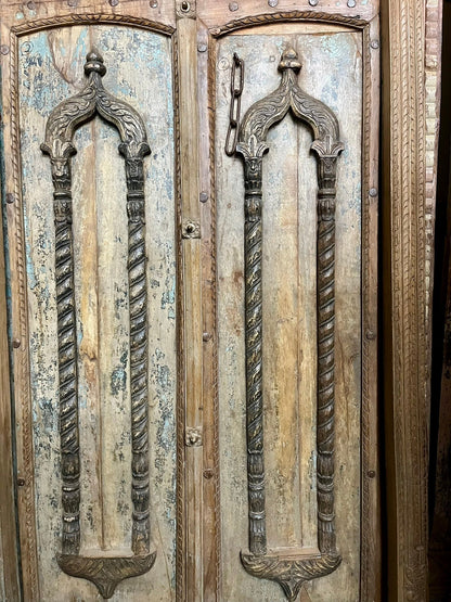 Medieval Antique Authentic Door Teak Wood Exterior Door Old Ornate Door 94.5