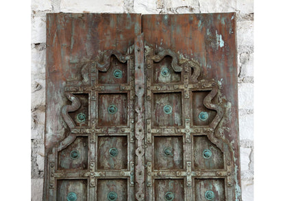Antique Teak Barn Doors Rustic Carved Ranch Farmhouse Double Doors 81