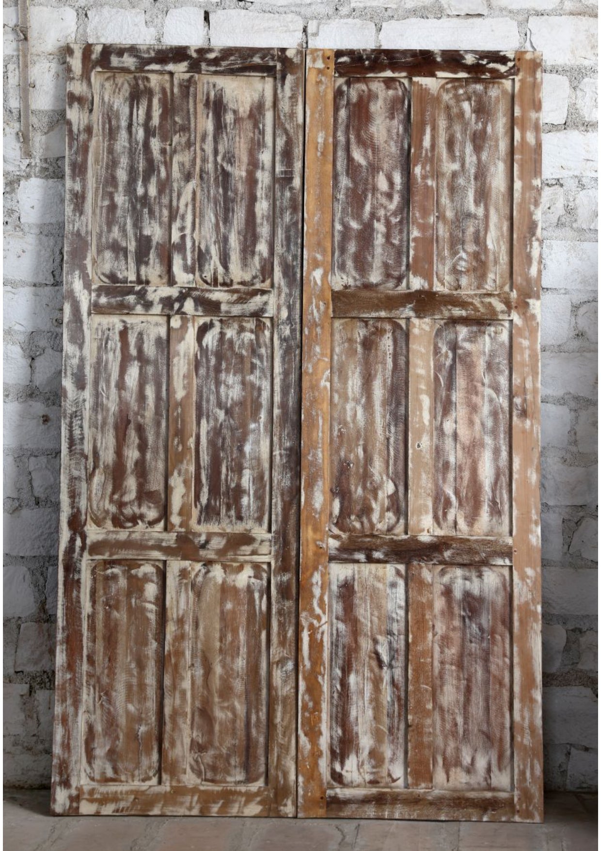 Rustic Carved Door Vintage Farmhouse Whitewash Wooden Barn Door 96x30
