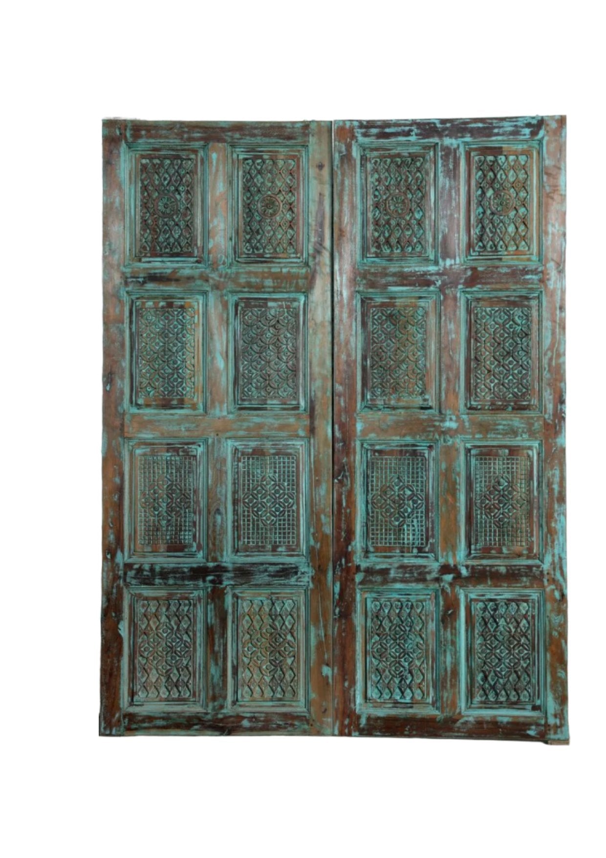 Vintage Carved Doors Rustic Hinged or Barndoor Panel 96x36