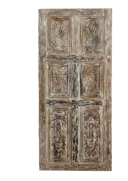 Vintage Carved Door - Reclaimed Wood Hinged or Barn Door 80x36