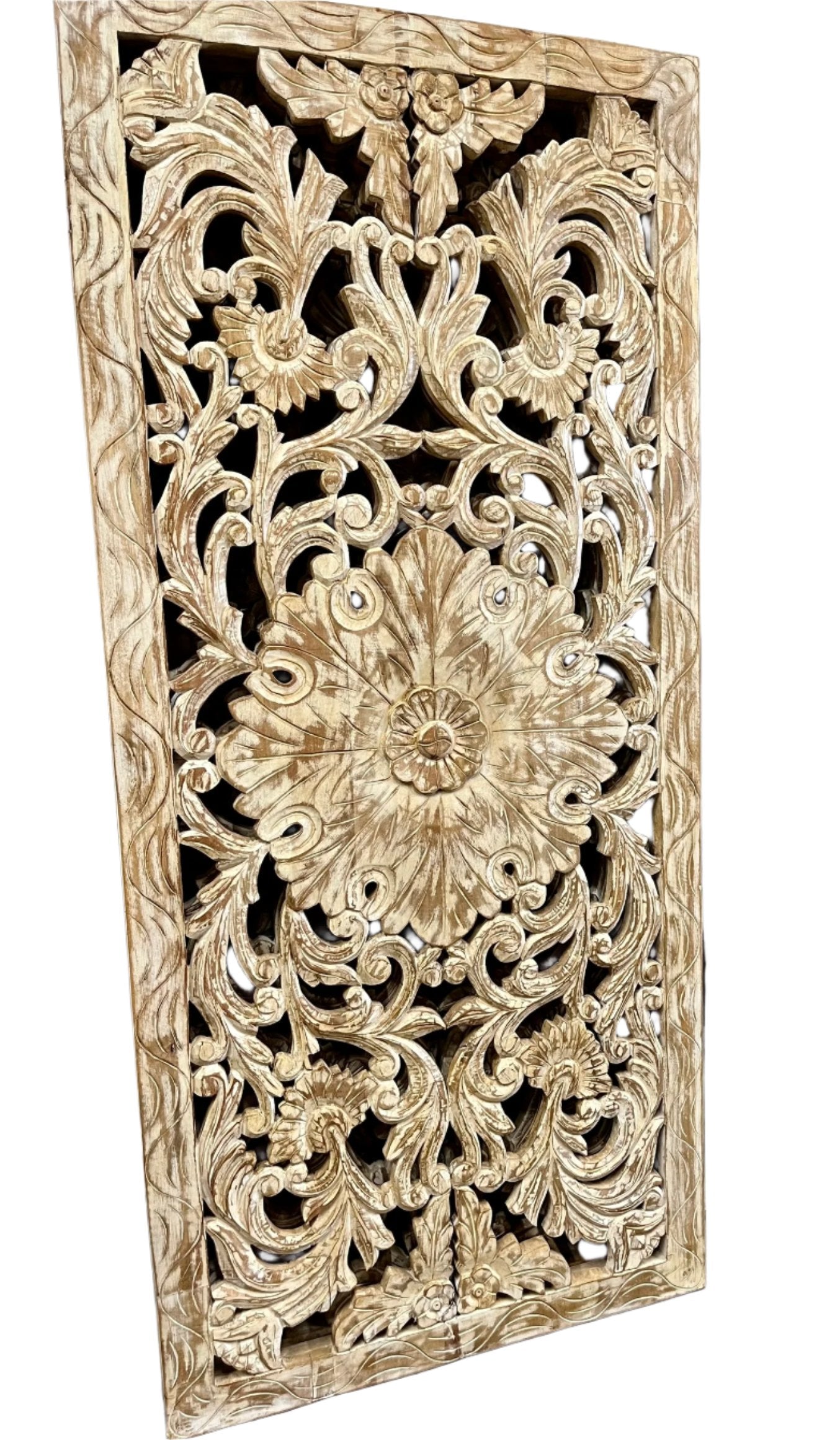Lattice Carved Door Vintage Wood Barn Door Luxury Interior Room Divider 80